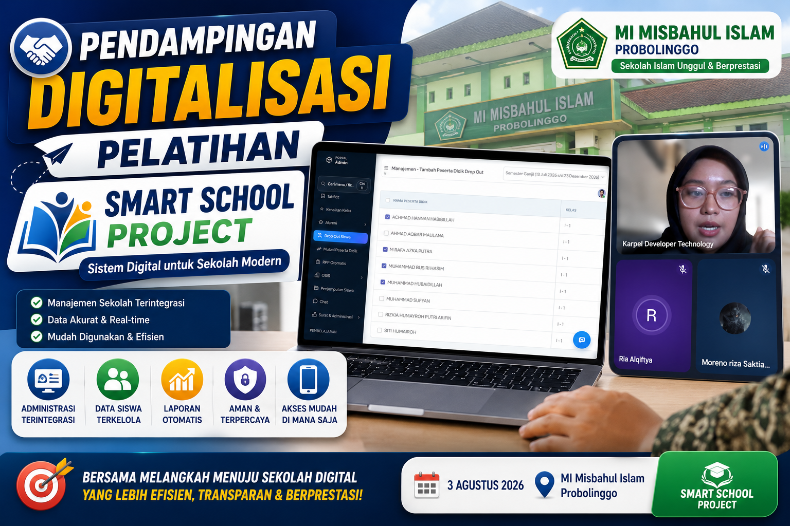 Pendampingan Digitalisasi: Pelatihan Smart School Project di MI Misbahul Islam Probolinggo