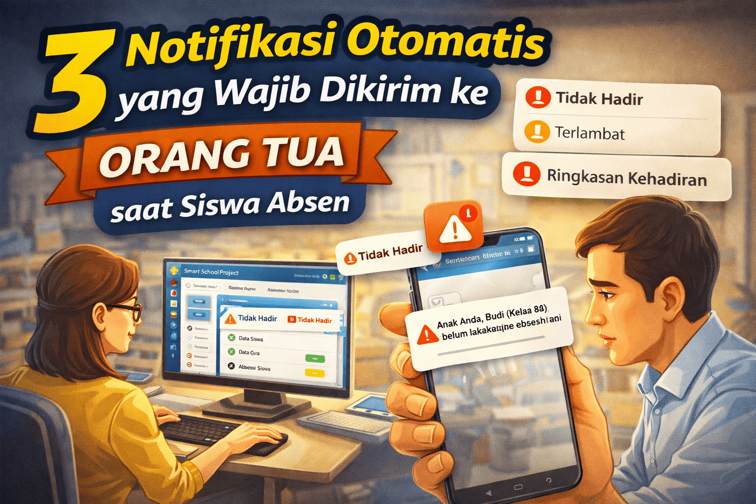 3 Notifikasi Otomatis yang Wajib Dikirim ke Orang Tua saat Siswa Absen