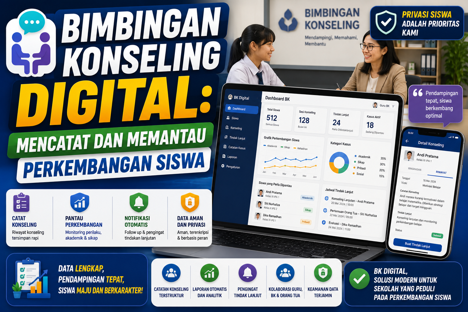Bimbingan Konseling Digital: Mencatat dan Memantau Perkembangan Siswa