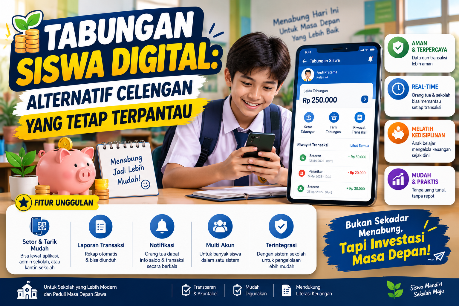 Tabungan Siswa Digital: Alternatif Celengan yang Tetap Terpantau