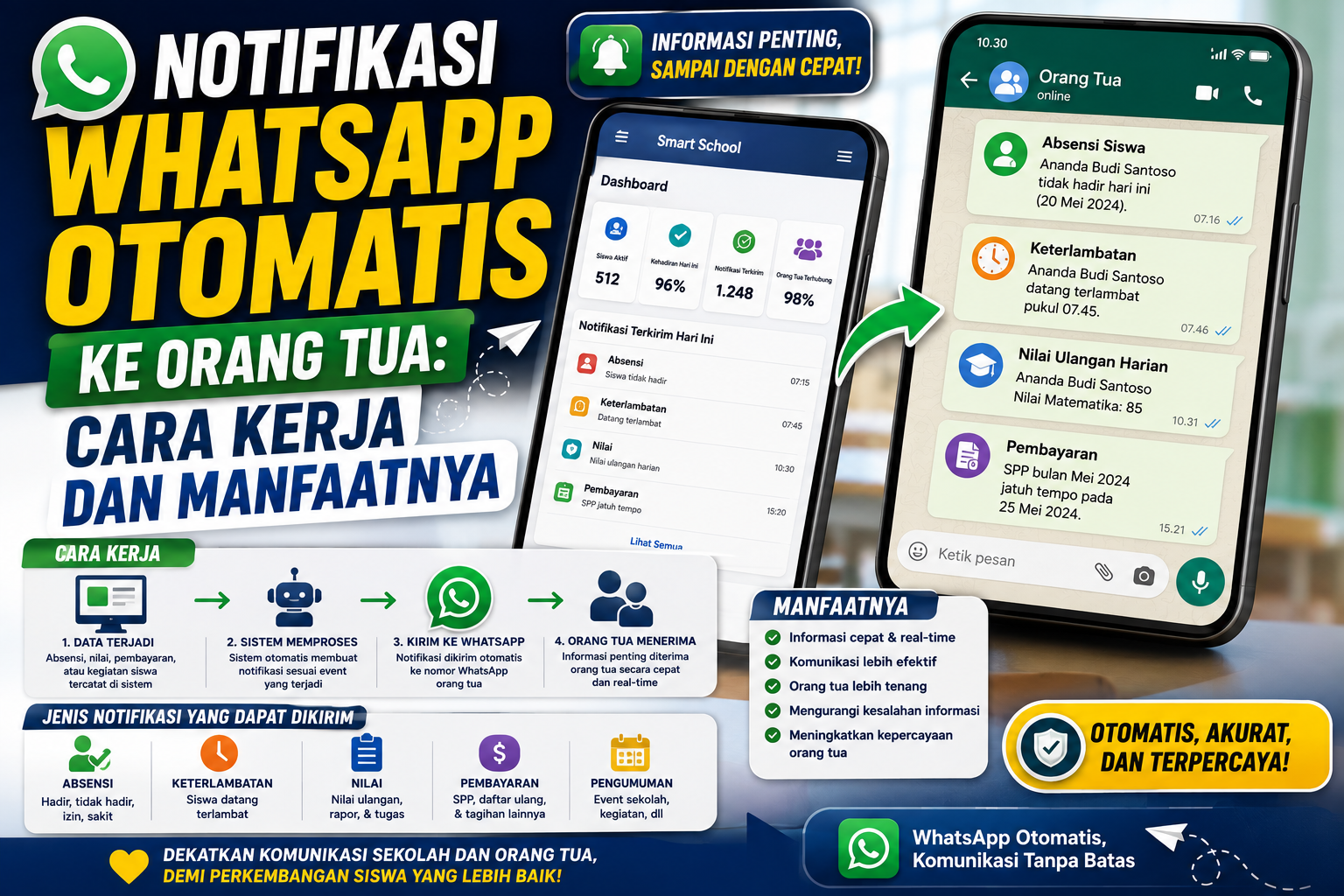 Notifikasi WhatsApp Otomatis ke Orang Tua: Cara Kerja dan Manfaatnya